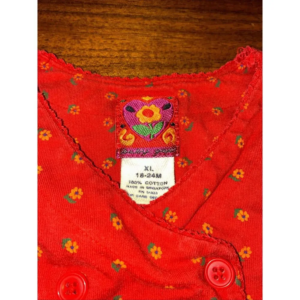Vintage Baby Gap Romper Floral 90s Or Y2K 100% Cotton 18-24 Months
